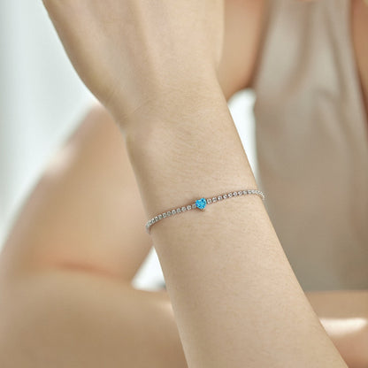 [ELAN LUXE]0.5 Carat Elegant Romantic Heart Shape Lover Bracelet
