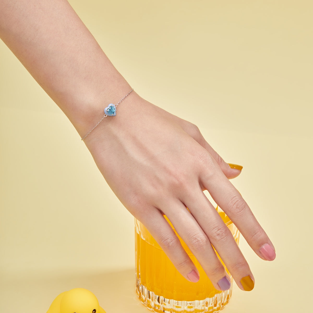 [ELAN LUXE]Sparkling Romantic Heart Shape Lover Bracelet