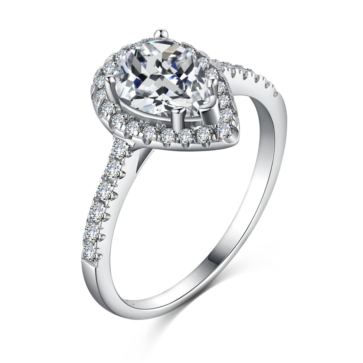 [ELAN LUXE]1.0 Carat Luxurious Resplendent Water Drop Shape Wedding Ring