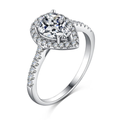 [ELAN LUXE]1.0 Carat Luxurious Resplendent Water Drop Shape Wedding Ring
