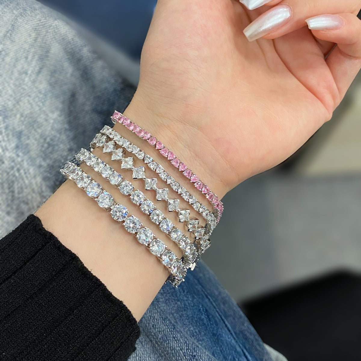 [ELAN LUXE]0.5 Carat Ornate Princess Cut Daily Bracelet