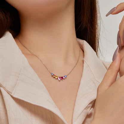 [ELAN LUXE]Dainty Colorful Heart Necklace