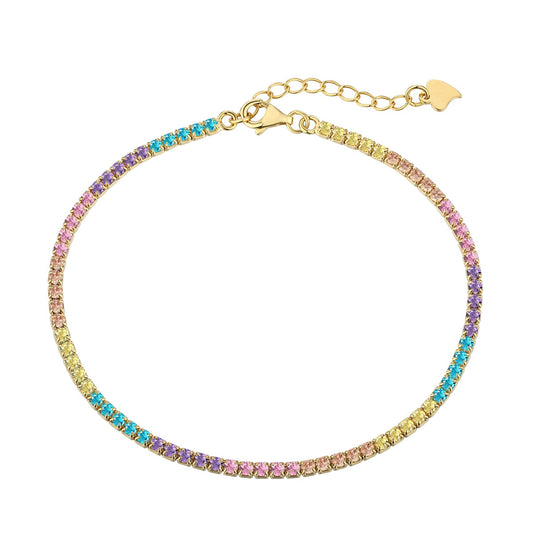 [ELAN LUXE]Dazzling Colorful Round Cut Daily Bracelet