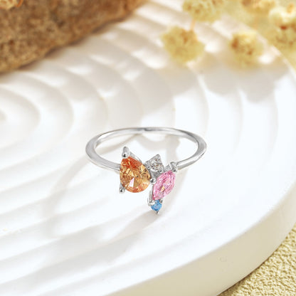 [ELAN LUXE]Radiant Colorful Multi Cut Daily Ring