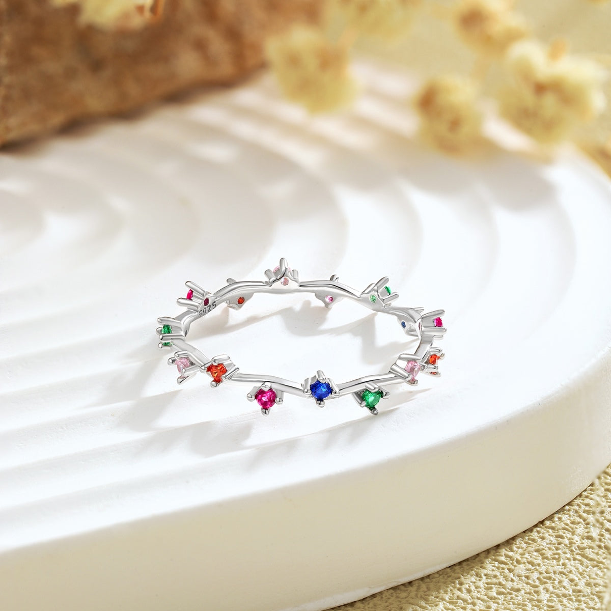 [ELAN LUXE]Radiant Colorful Round Cut Daily Ring