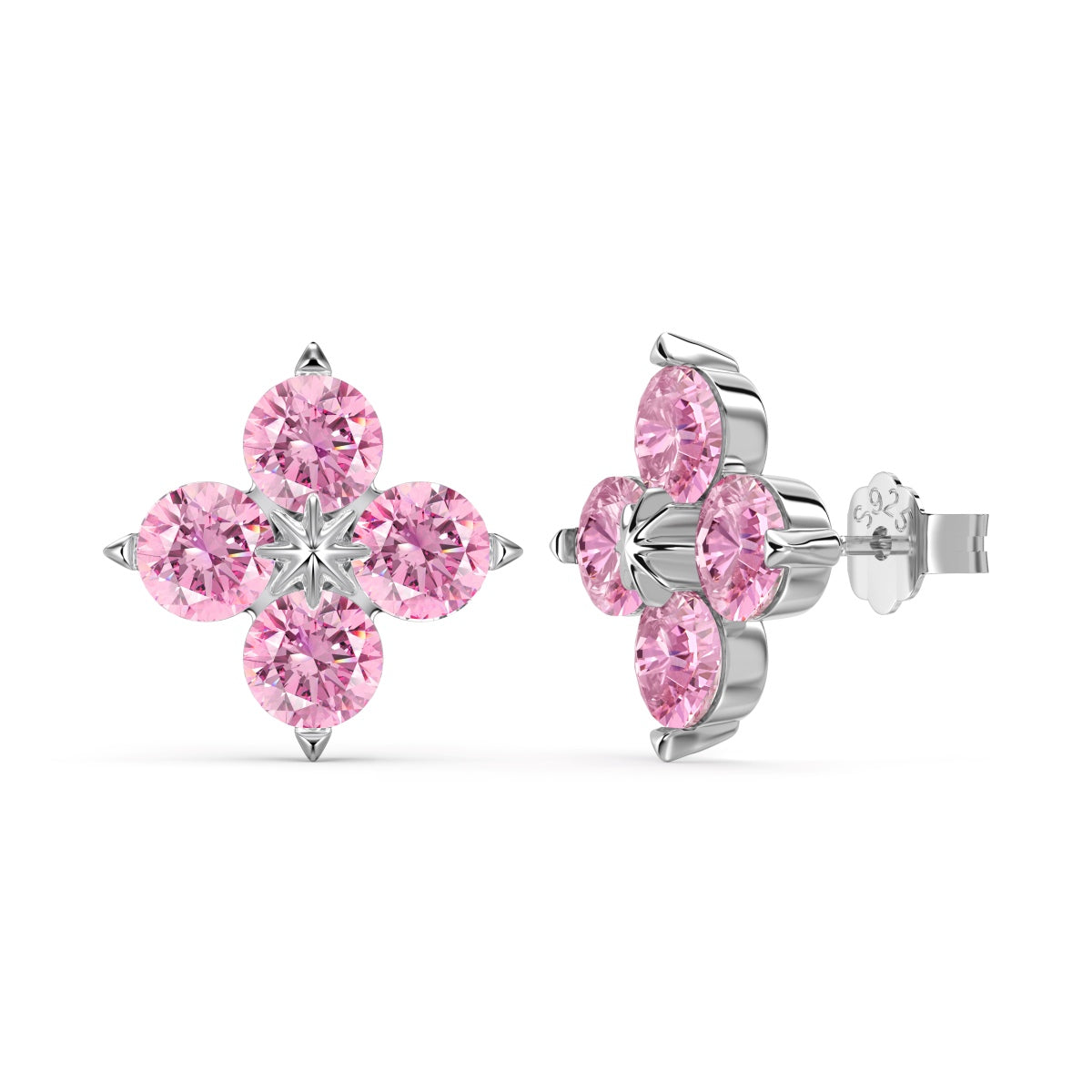 [ELAN LUXE]Four-Leaf Clover Eight-Pointed Star Earrings