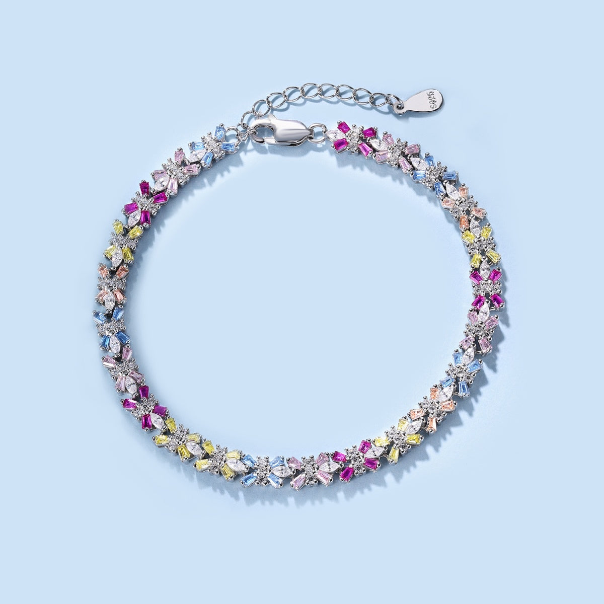 [ELAN LUXE]Radiant Colorful Emerald Cut Party Bracelet