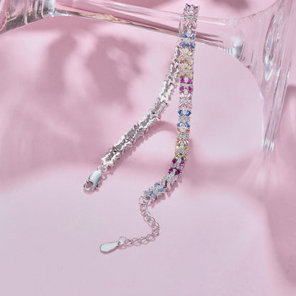 [ELAN LUXE]Radiant Colorful Emerald Cut Party Bracelet