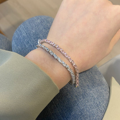 [ELAN LUXE]Dazzling Romantic Heart Shape Lover Bracelet