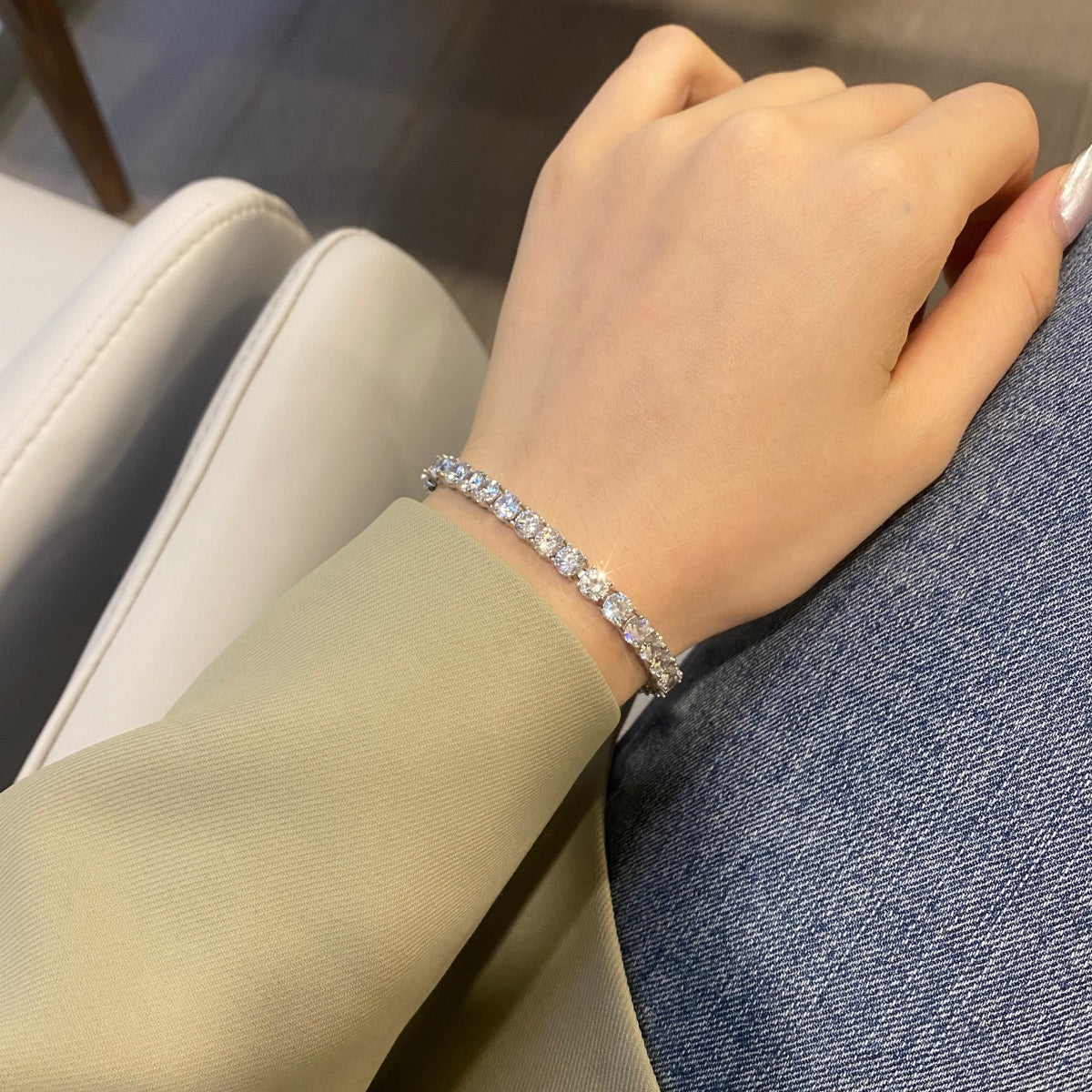 [ELAN LUXE]Ornate Sparkling Round Cut Wedding Bracelet