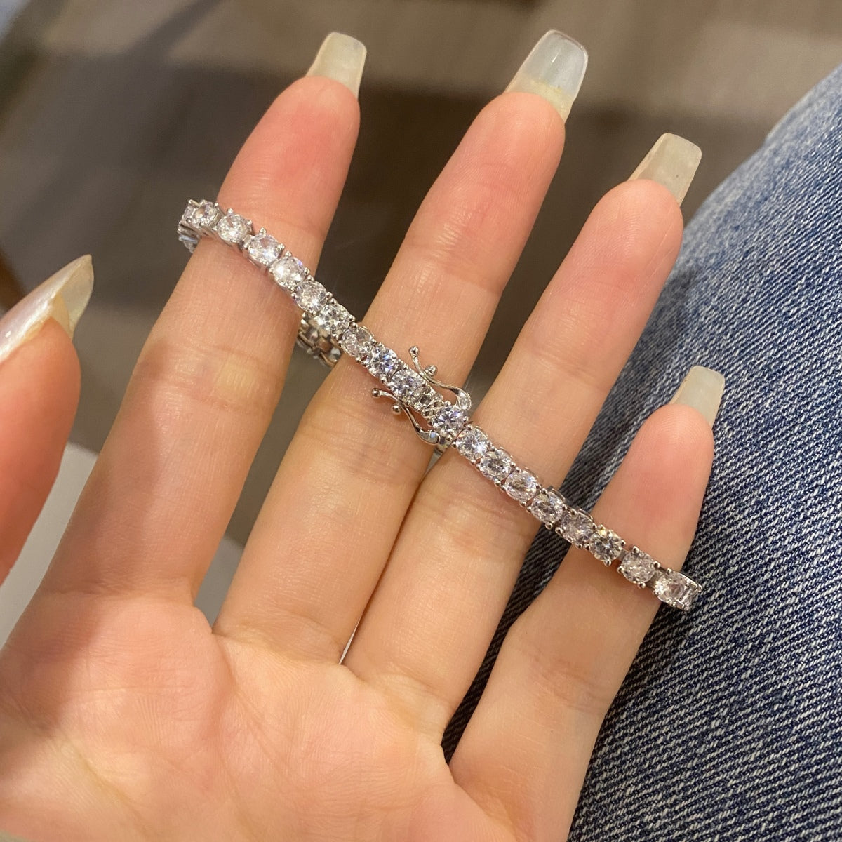 [ELAN LUXE]Luxurious Ornate Round Cut Tennis Bracelet