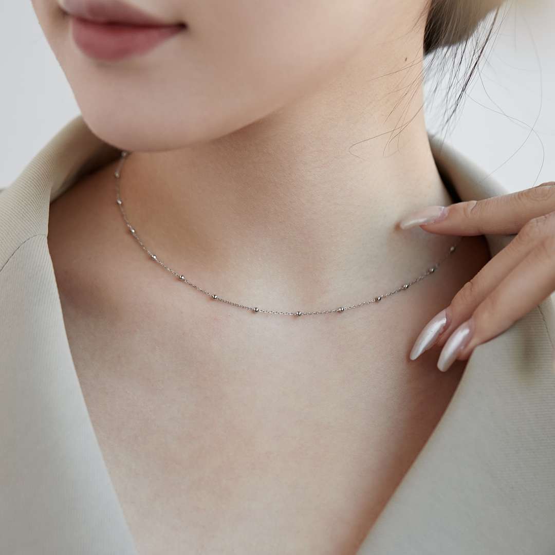 [ELAN LUXE]Small Bead Clavicle Chain Simple Necklace