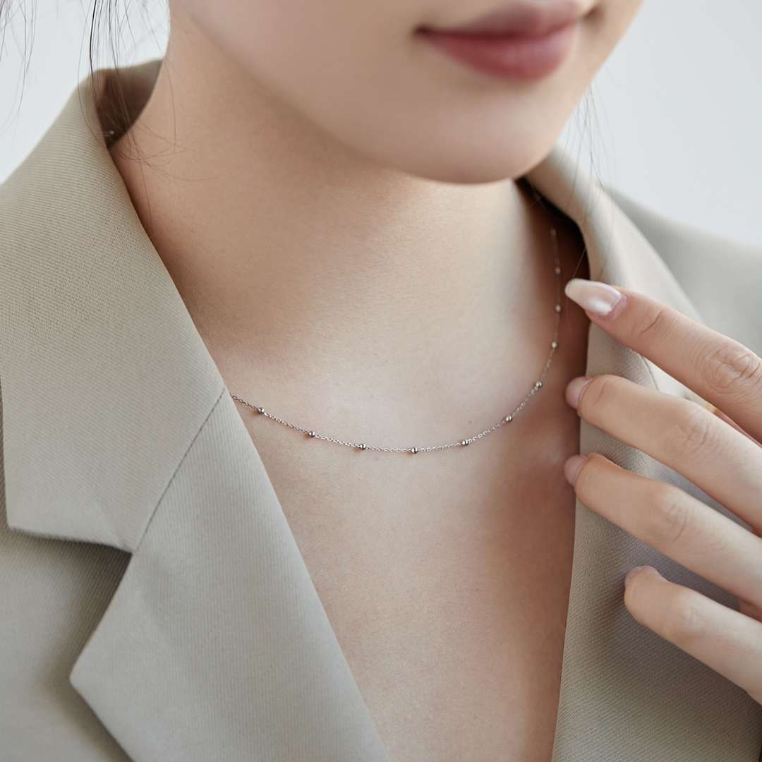 [ELAN LUXE]Small Bead Clavicle Chain Simple Necklace