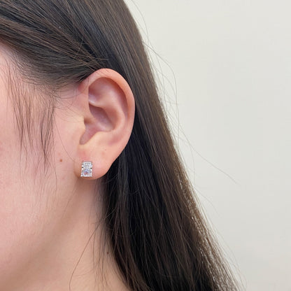 [ELAN LUXE]Radiant Luxurious Princess Cut Daily Earrings