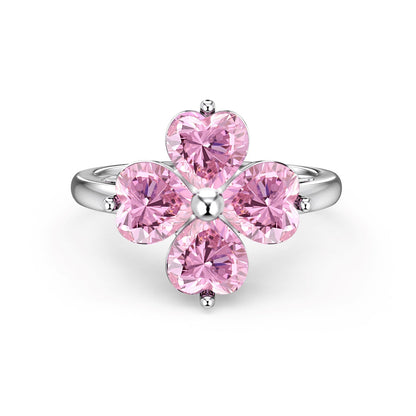 [ELAN LUXE]Heart-shaped Four-Leaf Clover Ball Ring