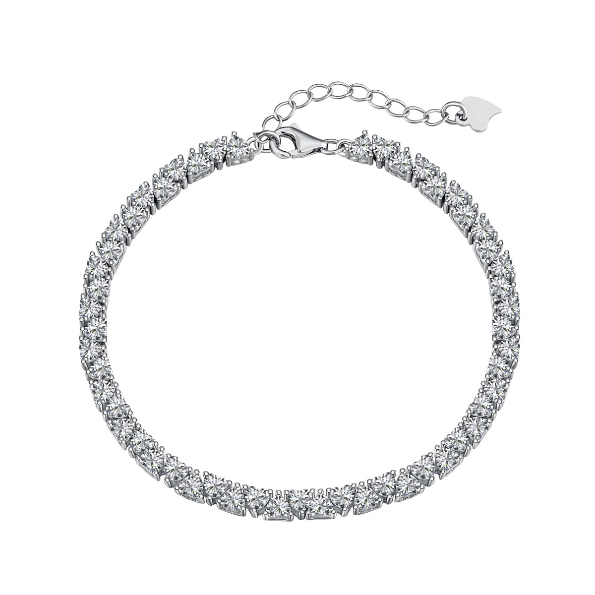 [ELAN LUXE]Dazzling Romantic Heart Shape Lover Bracelet