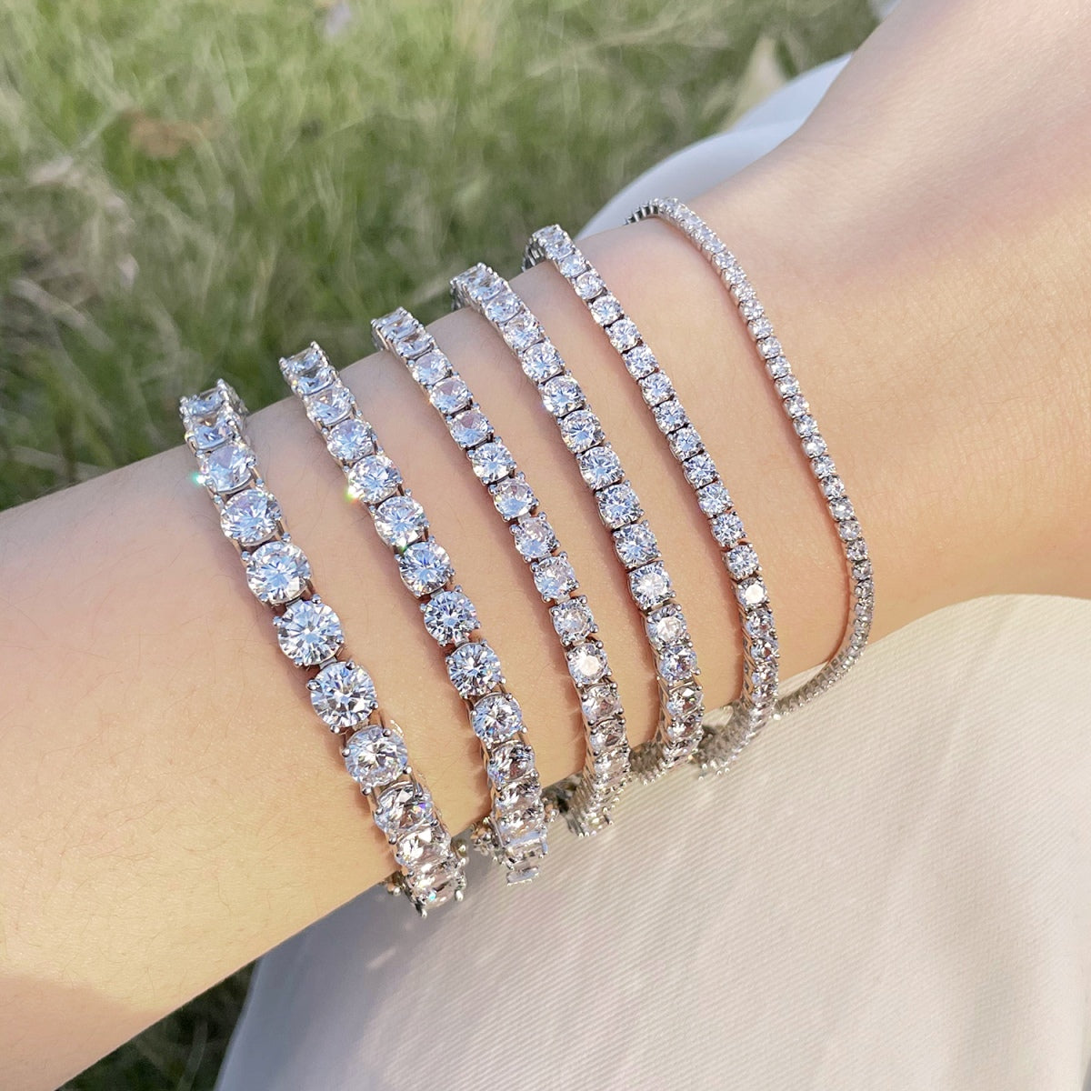 [ELAN LUXE]0.75 Carat Dazzling Round Cut Wedding Bracelet
