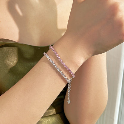 [ELAN LUXE]Dazzling Romantic Heart Shape Lover Bracelet