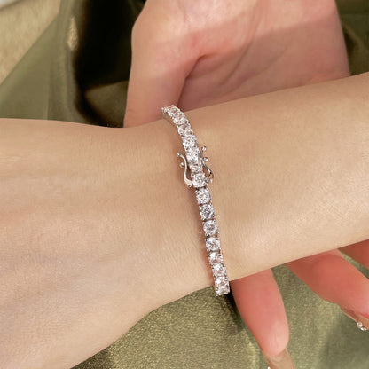 [ELAN LUXE]Luxurious Ornate Round Cut Tennis Bracelet