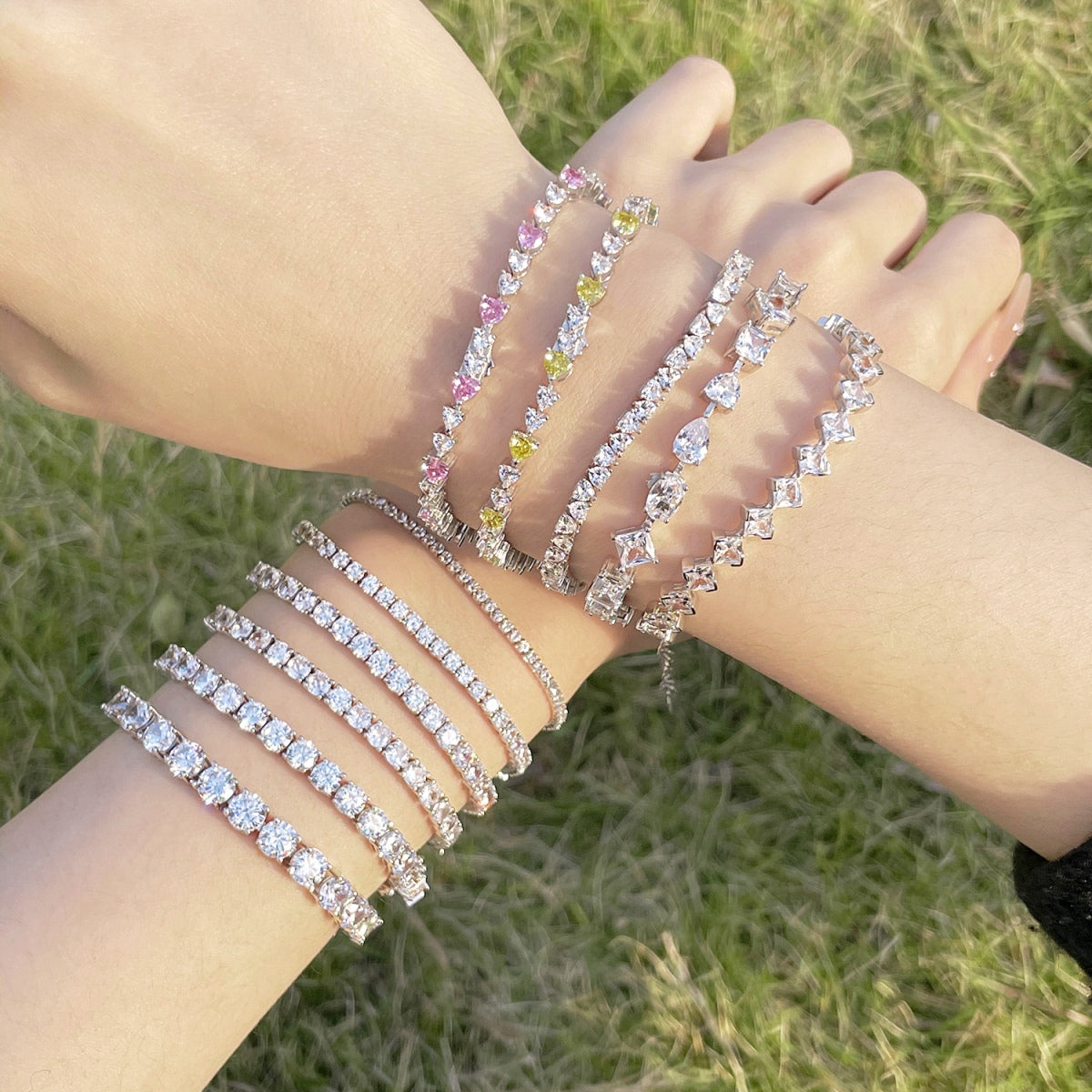 [ELAN LUXE]Luxurious Ornate Round Cut Tennis Bracelet