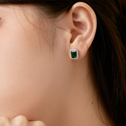 [ELAN LUXE]Luxurious Dainty Emerald Cut Banquet Earrings