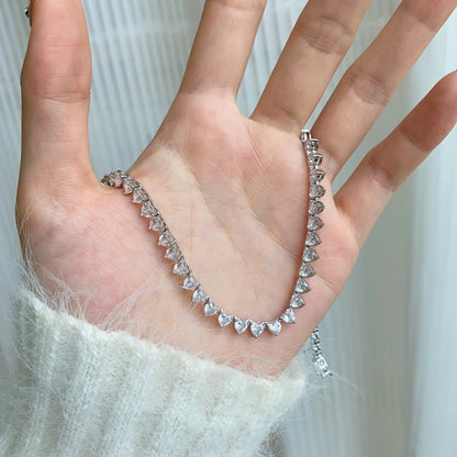 [ELAN LUXE]Ornate Heart Cut Tennis Necklace