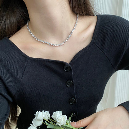[ELAN LUXE]Ornate Heart Cut Tennis Necklace