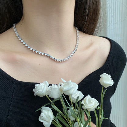 [ELAN LUXE]Ornate Heart Cut Tennis Necklace