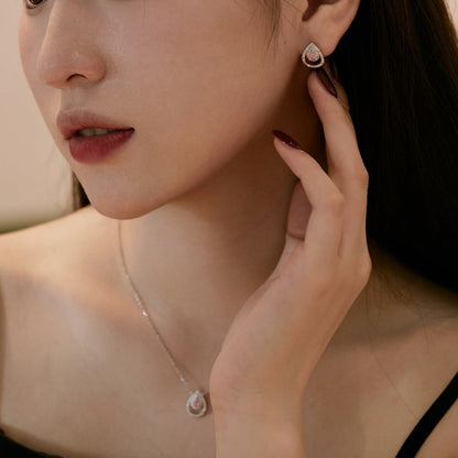 [ELAN LUXE]Sparkling Delicate Water Drop Shape Daily Earrings