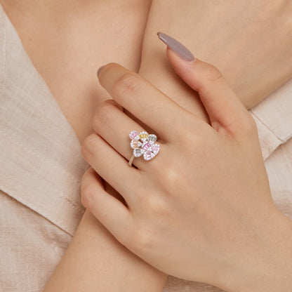 [ELAN LUXE]Sparkling Colorful Water Drop Shape Daily Ring