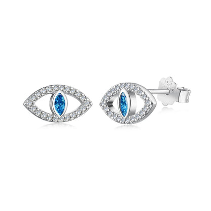 [ELAN LUXE]Blue Devil Eyes Hollow Stud Earrings