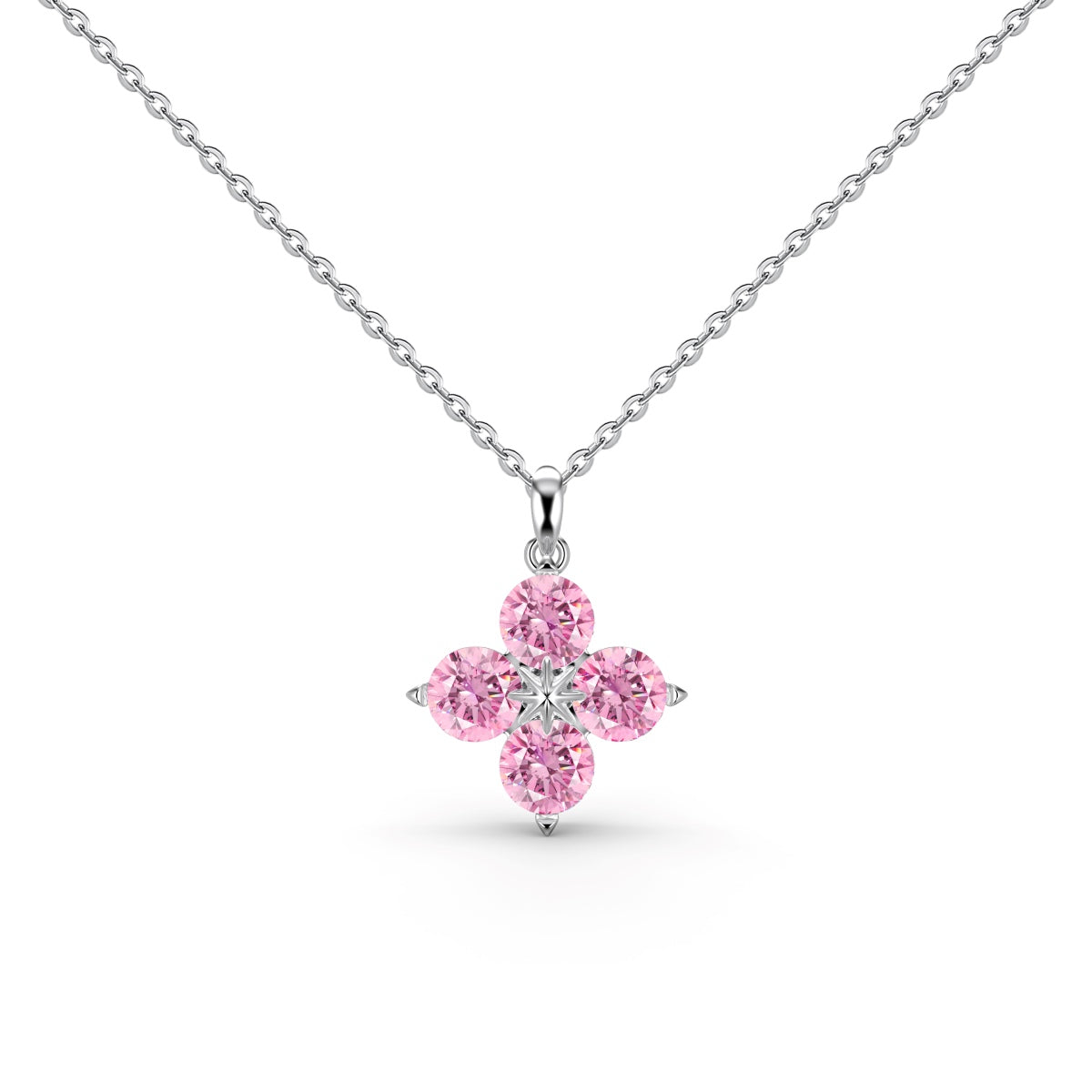 [ELAN LUXE]Four-Leaf Clover And Eight-Pointed Star Necklace