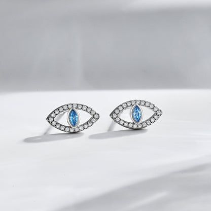 [ELAN LUXE]Blue Devil Eyes Hollow Stud Earrings