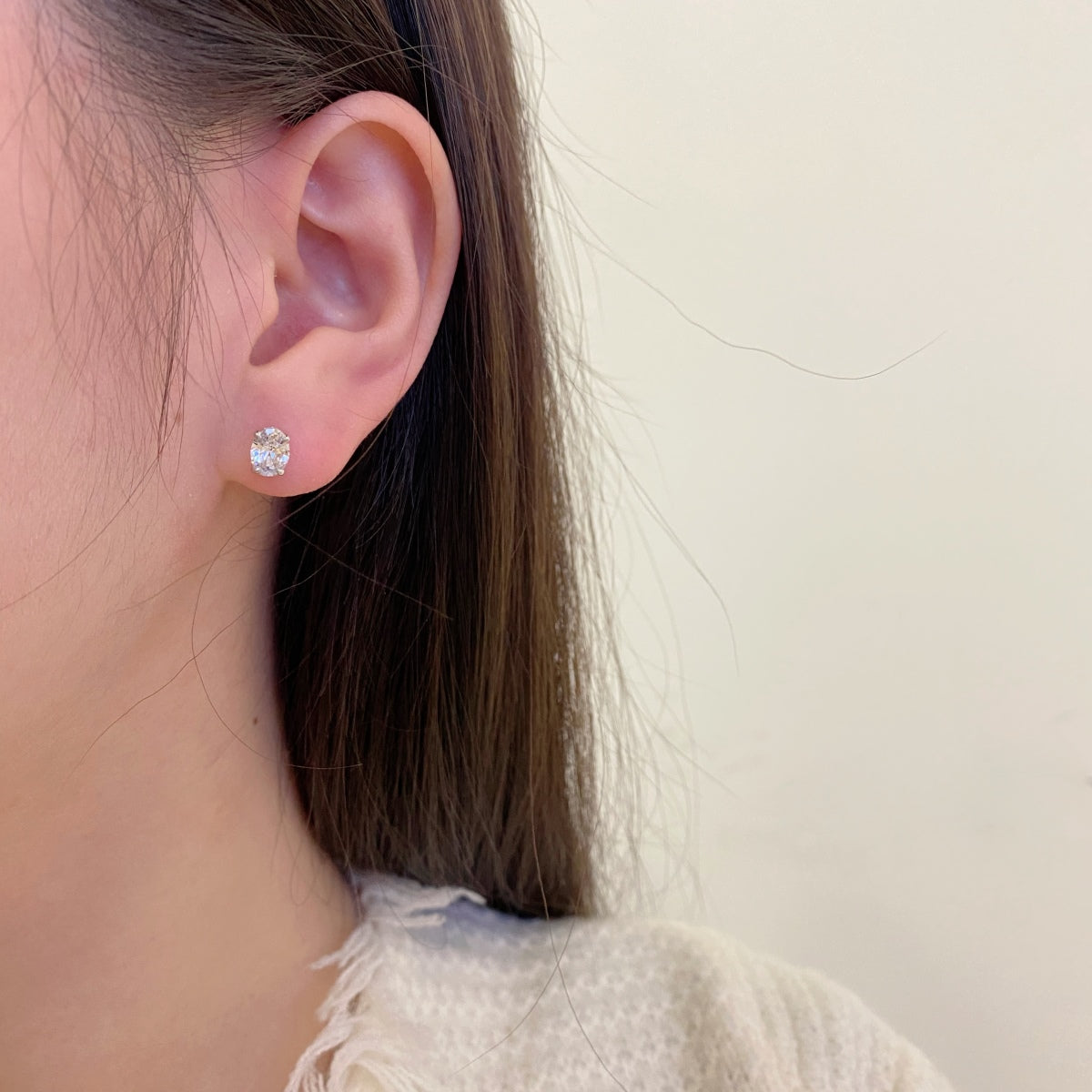 [ELAN LUXE]Oval Classic Dignified Elegant Earrings