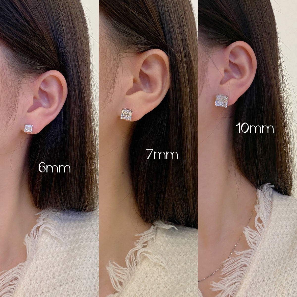 [ELAN LUXE]Delicate Square Shape Earrings