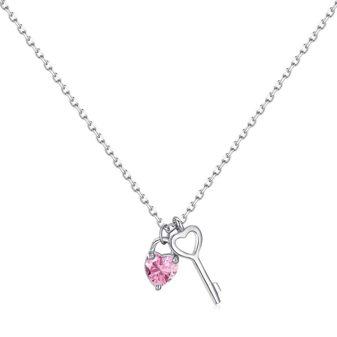 [ELAN LUXE]Unique Heart Shape Key Pendent Necklace