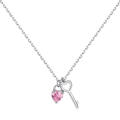 [ELAN LUXE]Unique Heart Shape Key Pendent Necklace