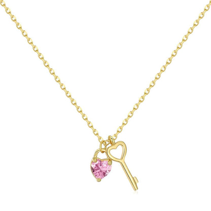 [ELAN LUXE]Unique Heart Shape Key Pendent Necklace