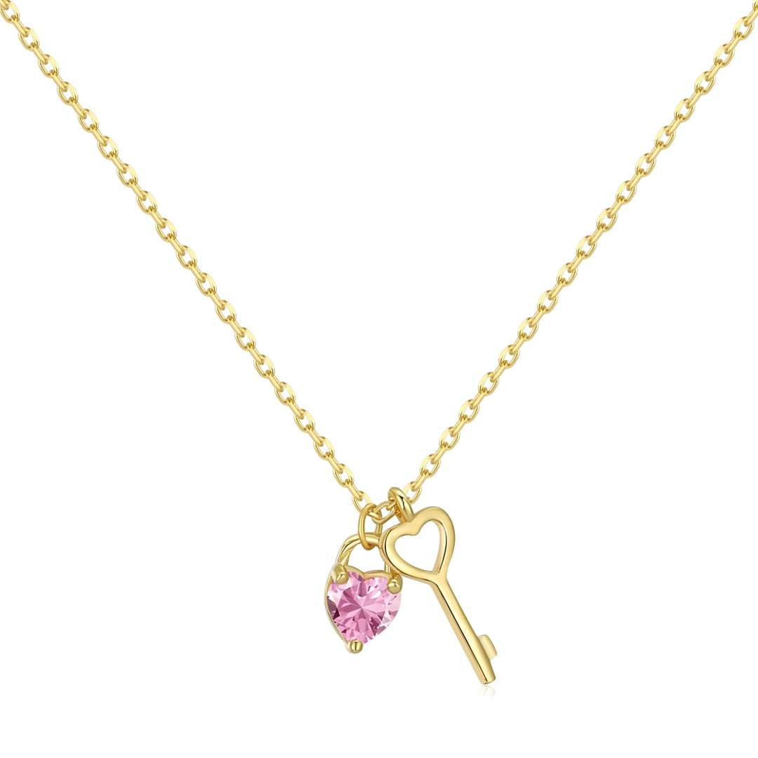 [ELAN LUXE]Unique Heart Shape Key Pendent Necklace