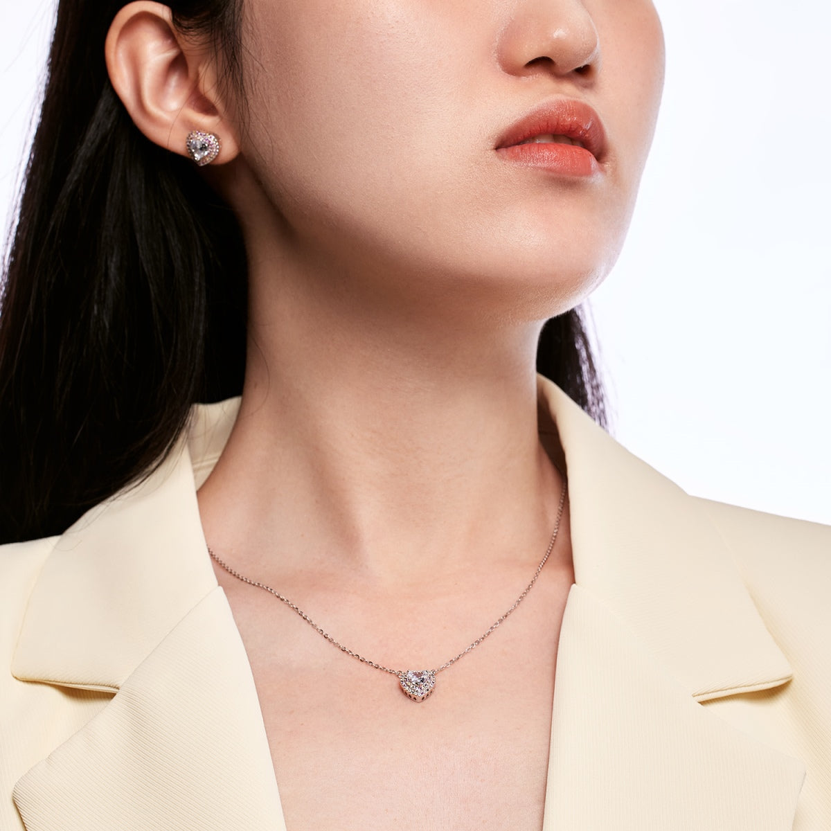 [ELAN LUXE]Dazzling Heart Shape Lover Earrings