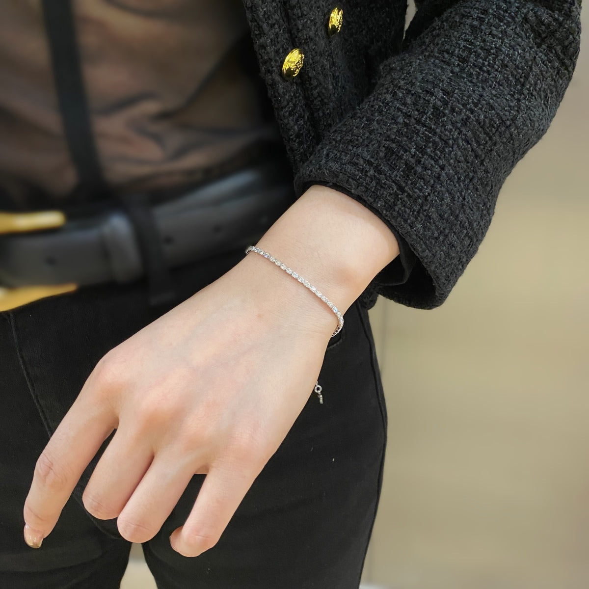 [ELAN LUXE]Elegant Emerald Cut Daily Bracelet