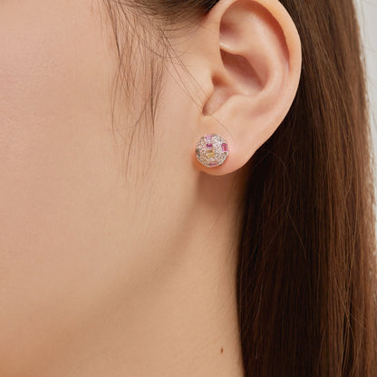 [ELAN LUXE]Ornate Colorful Octagon Shape Daily Earrings
