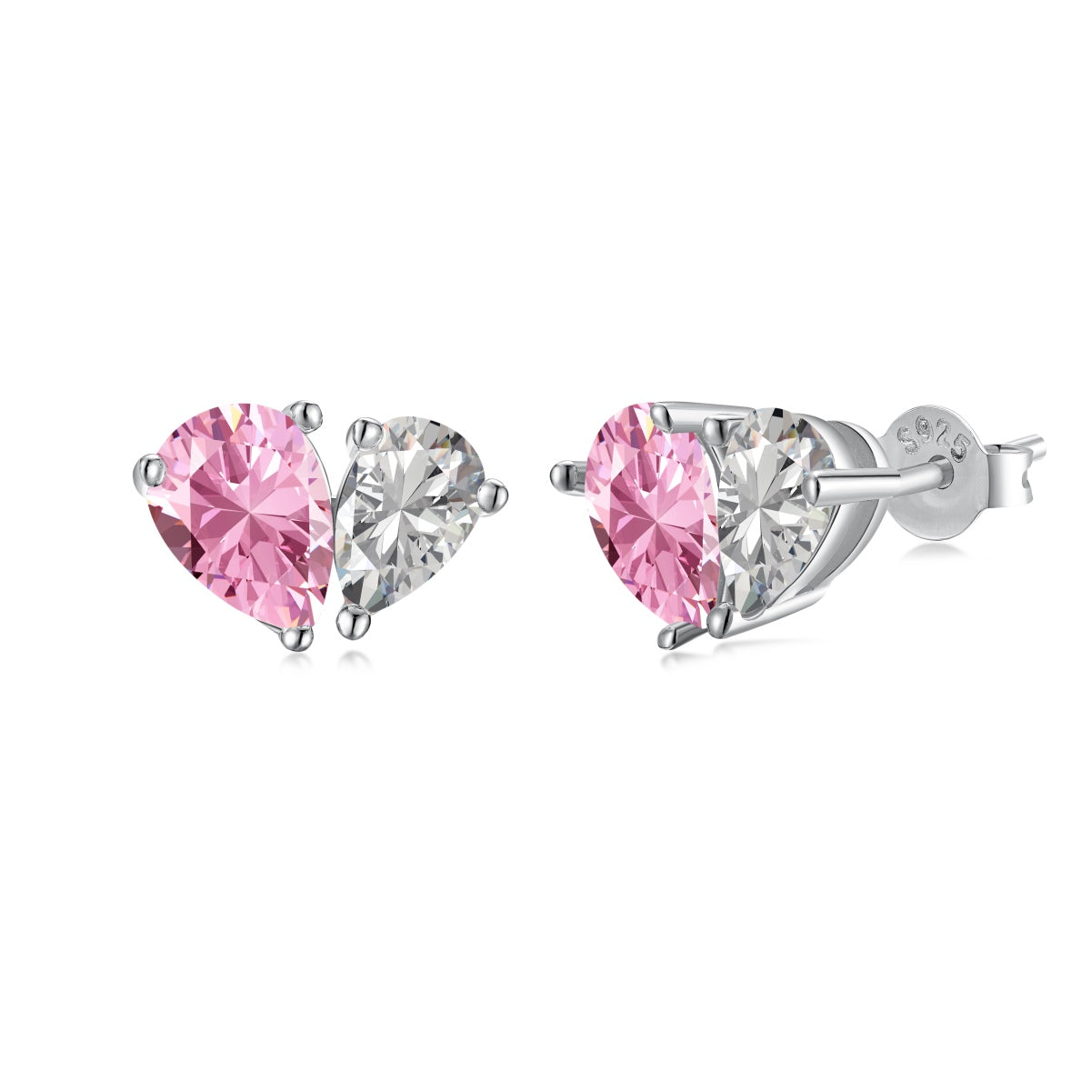 [ELAN LUXE]Dazzling Elegant Heart Cut Lover Earrings