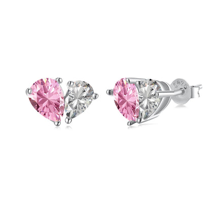 [ELAN LUXE]Dazzling Elegant Heart Cut Lover Earrings
