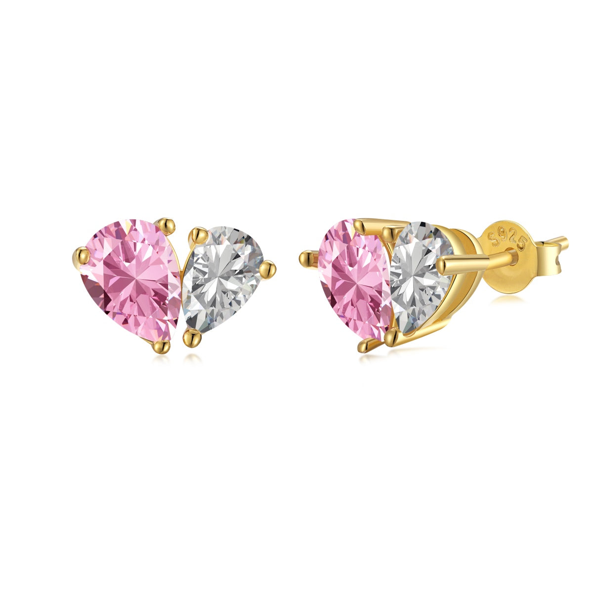 [ELAN LUXE]Dazzling Elegant Heart Cut Lover Earrings