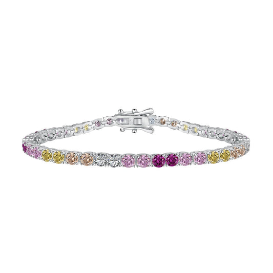 [ELAN LUXE]Radiant Colorful Round Cut Tennis Bracelet