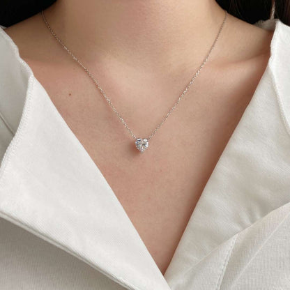 [ELAN LUXE]Heart Shape Main Stone Pendant Collarbone Necklace