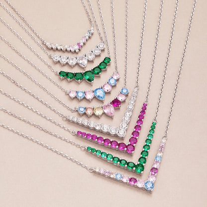 [ELAN LUXE]Dainty Colorful Heart Necklace