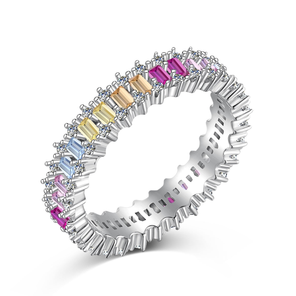 [ELAN LUXE]Splashy Ornate Emerald Cut Cocktail Ring