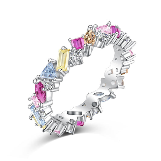 [ELAN LUXE]Dazzling Polychromatic Multi cut Daily Ring